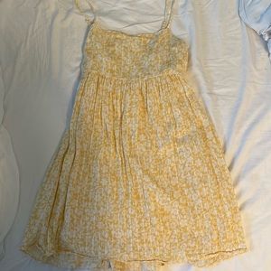 AMERICAN EAGLE Mini Yellow Flower Sundress with Tie Back size Small